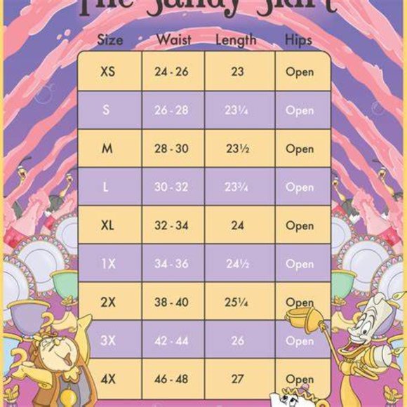 NWT Stitch Shoppe Beauty & the Beast Be Our Guest Sandy Skirt & pin Size 1XL - Picture 2 of 7